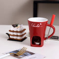 Ceramic Chocolate Fondue Cup Set with Forks